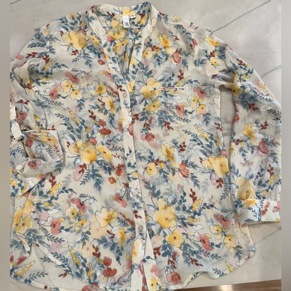 Kut from the Kloth Jasmine sheer floral blouse Sz S - Picture 3 of 12
